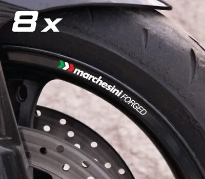 8X Marchesini Motorcycle Wheel Decals Rim Stickers Set Ducati Aprilia RC8 • $10