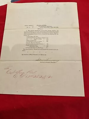 $195 • Buy 228 Civil War Little Rock 62nd Illinois Inf. Discharge 1865 Officers GO SGN NOTE