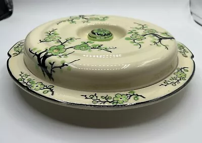 1920's Moriyama Mori-Machi Divided Handpainted Pottery Covered Dish • $45