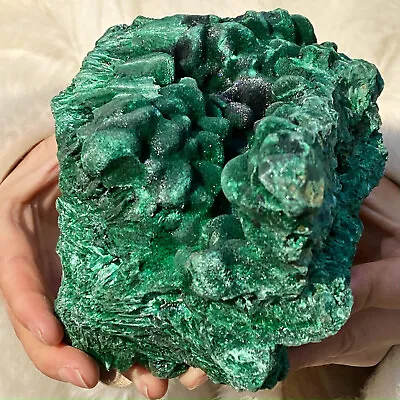 5.4LB Natural Glossy Malachite Coarse Cat's Eye Cluster Rough Mineral Sample • $0.99