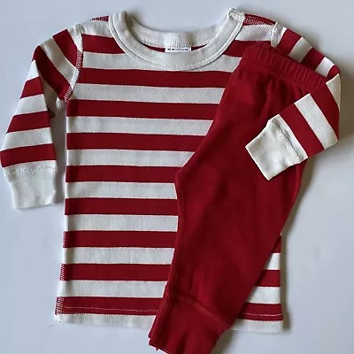 Hanna Andersson 2 Piece Outfit Size 60 3 6 Months Red White Striped Pants Shirt • $16.99