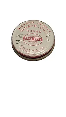 Vintage Richard Hudnut Marvelous Rouge  Gray Eyes Compact Tin Empty  • $12.90