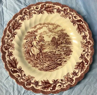 Fox Hunt Hunting Myotts Dessert Plate Redware Transfer As Is • $4.99