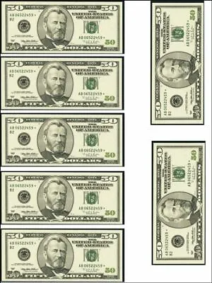 $50 Fifty Dollar Note Notes Bill Bills Money Edible Cake Topper Wafer Or Icing • £4.72