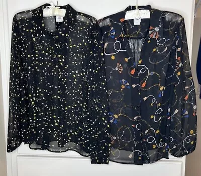 Bundle Lot Of 2 Cabi Long Sleeve Blouses - Size LARGE (3592 And 3861) • $24.95