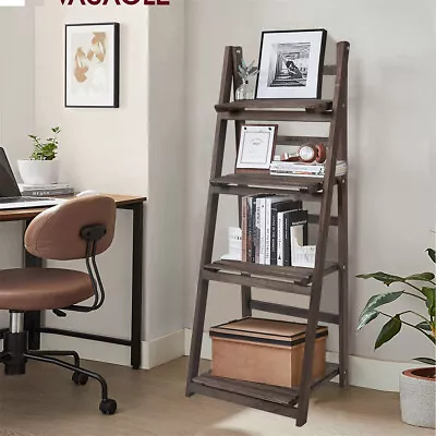 Ladder Shelf Bookshelf Storage Rack Plant Stand Kitchen Bedroom Home Decor Brown • $40.90