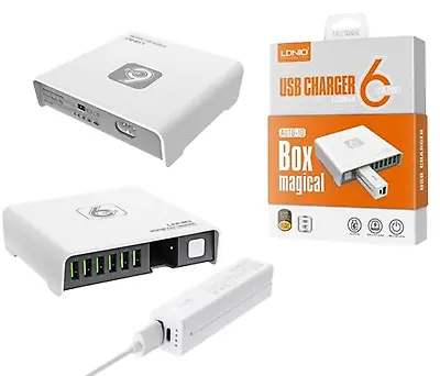 6 Multi-Port Fast Quick Charge USB Hub Mains Wall Charger UK Plug Adapter Phones • £17.99