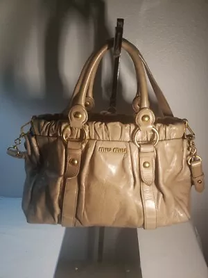 Miu Miu Vitello 2 Way Beige Leather Shoulder/handbag • $225