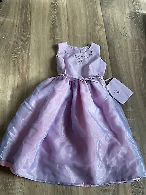 Girls Marks And Spencer Party Wedding Bridesmaids Dress Lilac Age 5 • £8