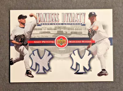 2001 Upper Deck MARIANO RIVERA / ANDY PETTITE  Yankee Dynasty  Game-Used Jerseys • $13.99