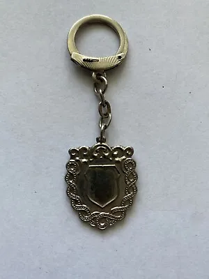 Vintage Metal Keychain Key Fob Key Ring Crest Design Silver Color • $9.99