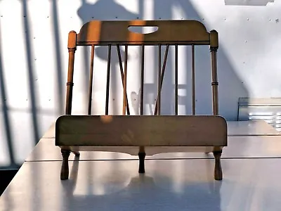 Vintage Windsor Wooden Magazine Newspaper Rack Spindle Wall Hanging Rack Chair • $34.95