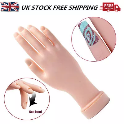 Practice Hand Nail Art Training Flexible Bend Fake Hand Manicure Practice Tools • £9.78