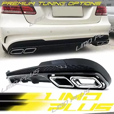 Rear Diffuser E63 AMG Look Exhaust Tips For Mercedes E Class W212 E63 2014-2016 • $292.99