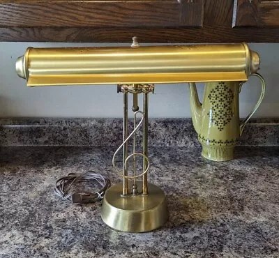 Vintage Brass Piano Lamp Music Note Table Light Desk Banker  • $69.99