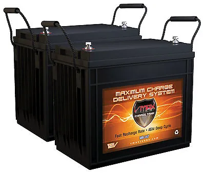 QTY2 VMAX MR147-155 12V AGM Batteries For MotorGuide X5 80lb 24V Trolling Motor • $649.93