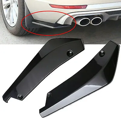 Glossy Black Rear Bumper Lip Diffuser Splitter Canard Protector Car Accessories • $12.79