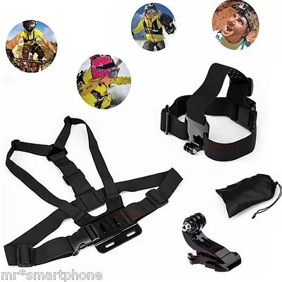 $16.95 • Buy Chest Harness Head Strap Mount GoPro Hero 5 6 7 8 9 10 11 Camera Accessories Bag