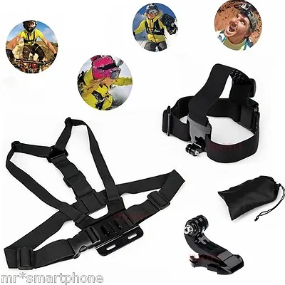 Head Strap Mount+Chest Harness GoPro HD Hero 8 9 4 6 7 10 11 Go Pro Accessories • $16.69