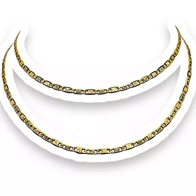 14K Yellow  Rose White Gold Multi-Gold Mariner Link Chain 6.75 Grams 2mm 24  • $682.28