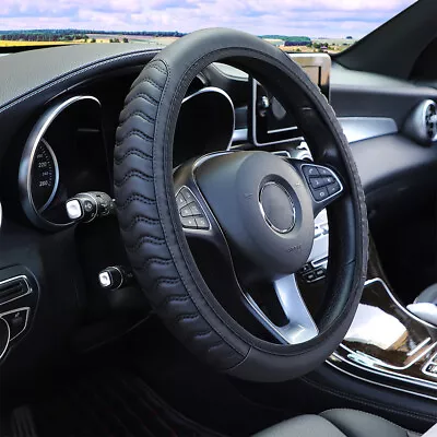 15  Car Steering Wheel Cover Rubber Liner Carbon Fiber Leather For Mercedes-Benz • $7.99