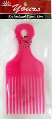 $6.49 • Buy YOURS MADE IN THE USA Pink 12 Pcs Afro Pik Pick Professional Hair Pocket Blowout