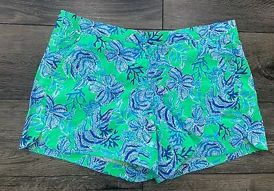 NWT Lilly Pulitzer Ocean View Shorts Cabana Geen Keepin It Reel Blue Large New • $49.99
