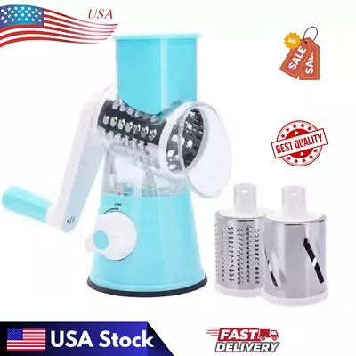 Rotary Cheese Grater -Manual Vegetable Slicer With Stainless Steel Peeler • $15.45