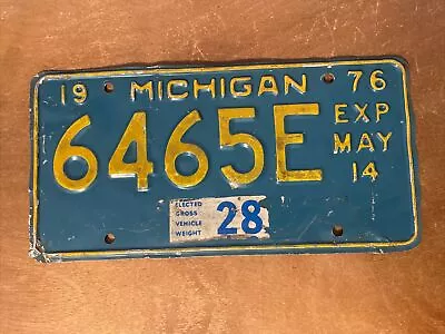 1976 Michigan License Plate Commercial Half Year # 6465 E • $14.99