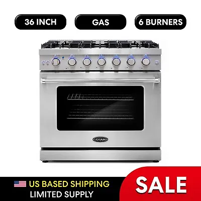 36 In. Gas Range 6 Burners Convection Oven In Stainless Steel • $2599.99