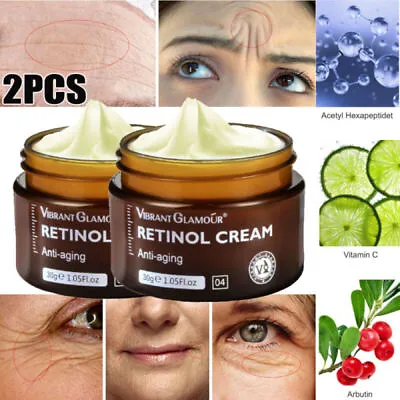 2x Retinol Cream Face Anti Aging Serum Remove Wrinkle Melasma Acne Dark Spots UK • £11.95