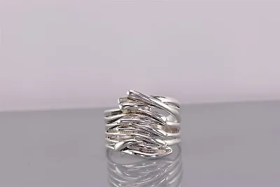 Hagit Gorali Sterling Silver 19mm Organic Modernist Band Ring Israel 925 Sz: 9 • $64.50