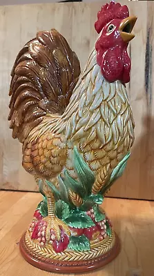 Vintage Fitz And Floyd Classics Gallo De Oro Rooster Figure Pitcher Kitchen Deco • $99.99