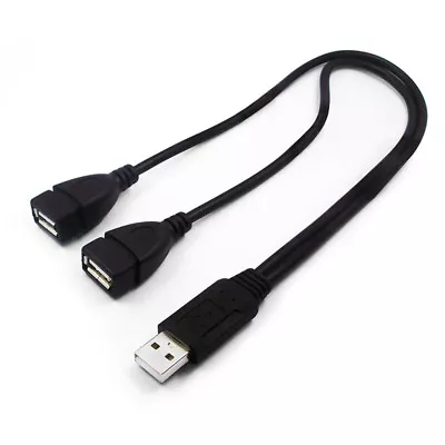 $4.95 • Buy Double USB Extension A-Male To 2 A-Female Y Cable Cord Power Adapter Splitter
