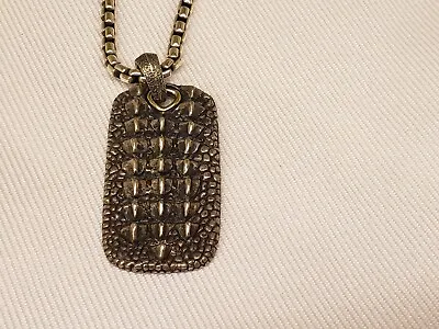 Vintage David Yurman Naturals Collection Alligator Dog Tag Pendant • $675