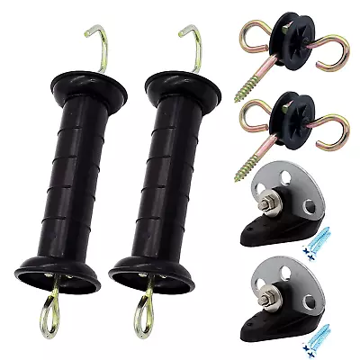 2 Set Of Plastic Electric Fence Spring Gate Handle With Insulators And Anchor B • $21.95