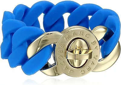 Marc By Marc Jacobs Electric Blue Lemonade Rubber Kathie Turnlock Bracelet  • $50