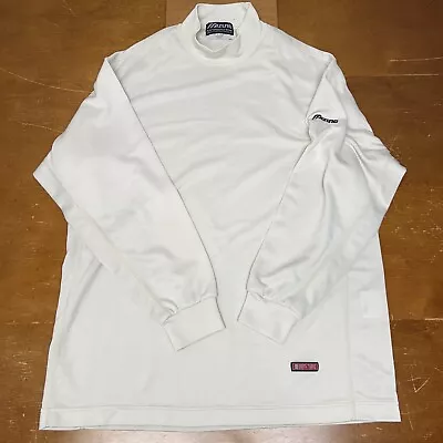 Mizuno Shirt Mens Medium White Mock Neck Long Sleeve Thermo Breath • $27.95
