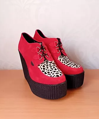  Underground Creepers Women Suede And Pony Hair Platform Boots UK 5 EUR 38 NEW  • £59.99