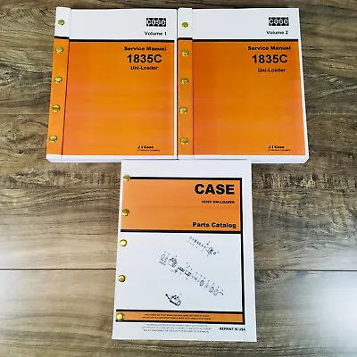 Case 1835C Skid Steer Uni-Loader Service Manual Parts Catalog Set Shop Book • $136.72