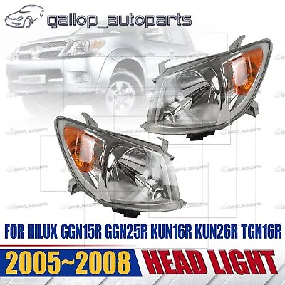 L&R HeadLight Set For Toyota Hilux SR SR5 Workmate GGN KUN TGN 2006-2007 • $138.09