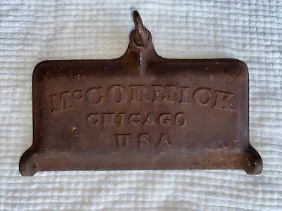 ANTIQUE McCormick Chicago Tool Box Lid Cast Iron Tractor Mower Implement M539 • $59.99