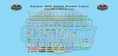 Railroad MOW Vehicle Warning Labels S 1:64 Scale Decals • $14.29