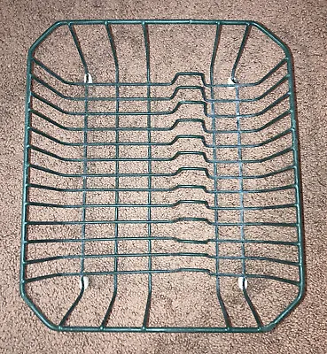 Vintage Rubbermaid Dish Drying Rack Drainer Green Metal Wire Large DAMAGED Retro • $27