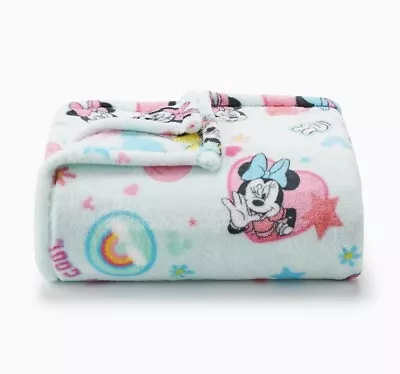 Disney Minnie Mouse Rainbows Hearts Oversized Plush Throw Blanket 60 X72” NEW • $43.99