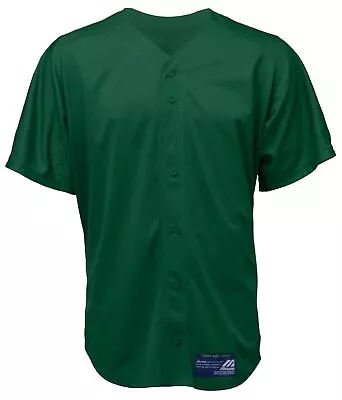 NWT - Mizuno Boy's Full Button Mesh Short Sleeve Baseball Shirt Green Size XL • $12.99