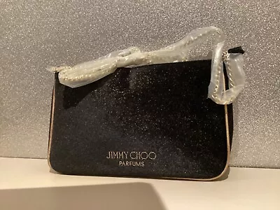 Jimmy Choo Parfums Black Shimmery Gold Evening Crossbody Clutch Shoulder Bag BN • £24.99