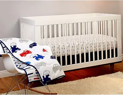 Pinwheel On The Go 3-Piece Cars Crib Bedding Set • $43.95