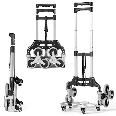 80KG Heavy Duty Foldable Hand Sack Truck Trolley Aluminium Stair Climbing Cart • £55.95