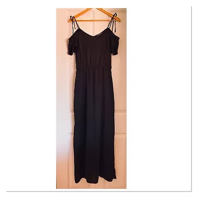Portmans Black Maxi Dress Shoulder Ties 12 • $10